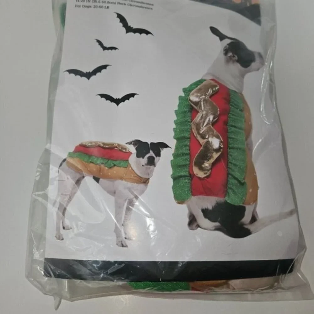 NEW Hot Dog Costume Pet Size Medium Dog (20-50 lbs) Halloween Vibrant Life 1 pc